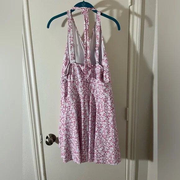NWT Bloomchic Pink and White Floral Halter Swim Dress - Picture 2 of 4